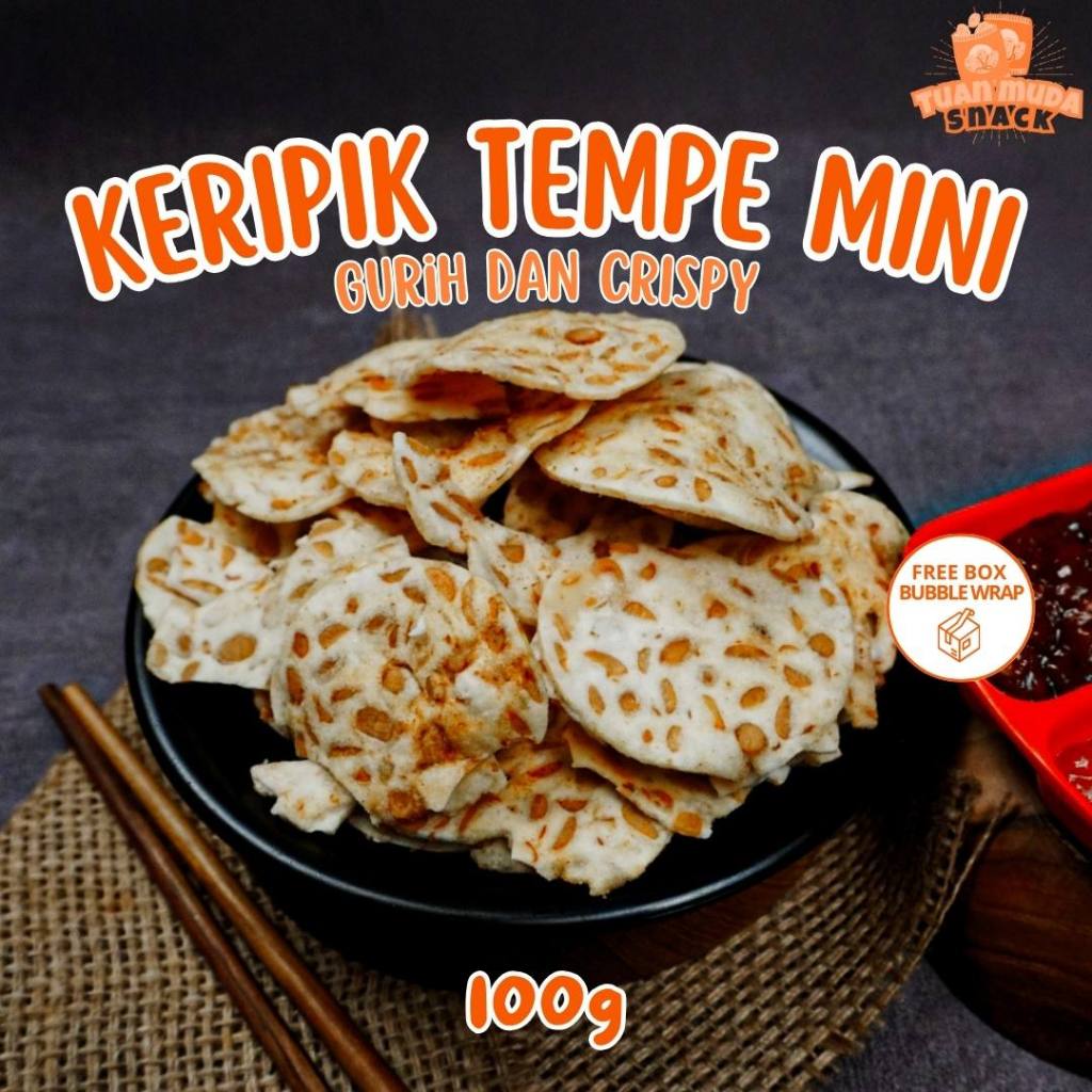 

Kripik Tempe Mini Crispy 100gr Cemilan Renyah Gurih Enak