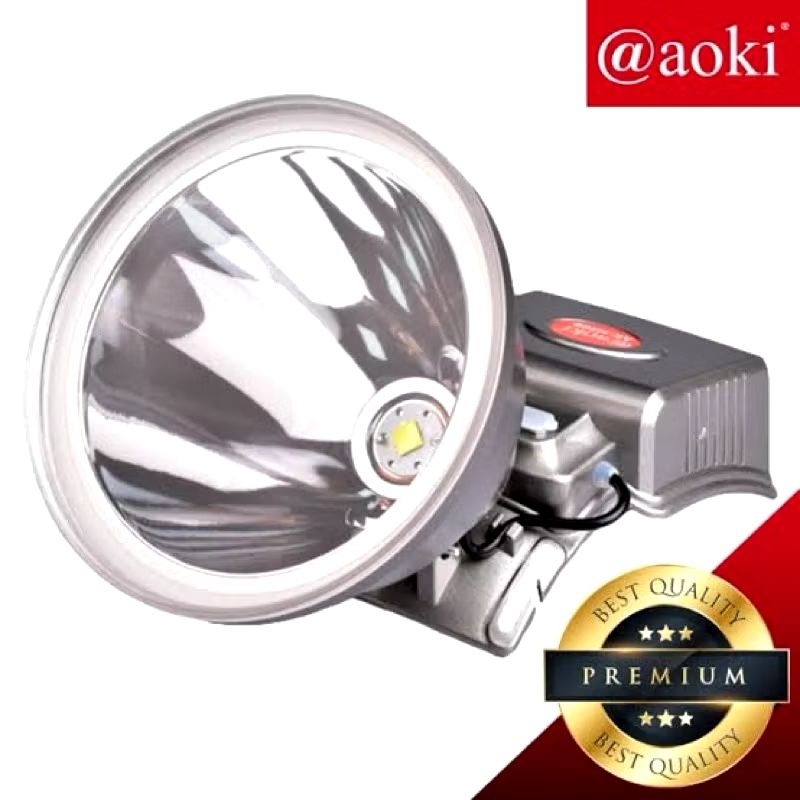 Promo Senter Kepala JUMBO Led 500W - Senter Kepala LED Aoki AK-H500 Cahaya Putih dan Kuning 500Watt 