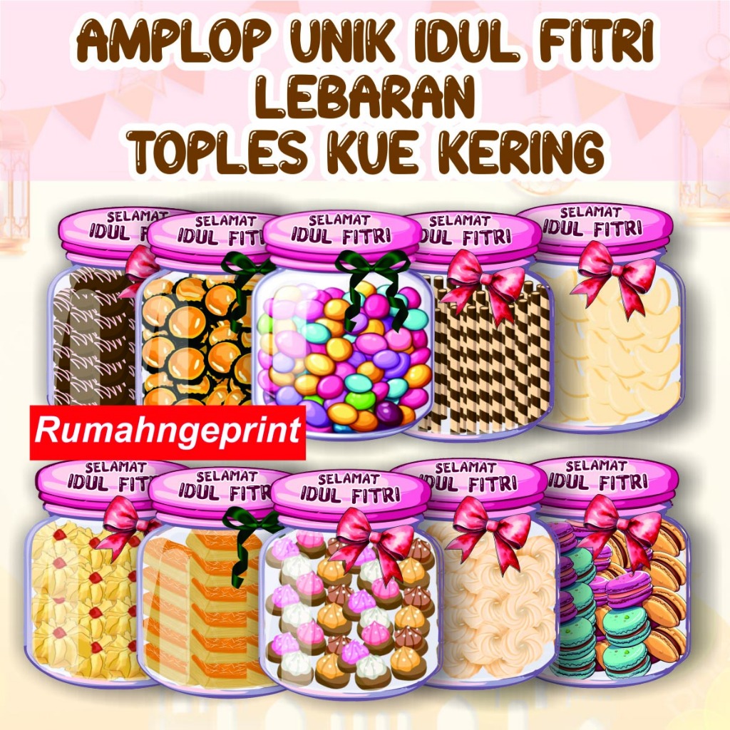 

10 PCS AMPLOP UNIK LEBARAN IDUL FITRI TOPLES KUE KERING