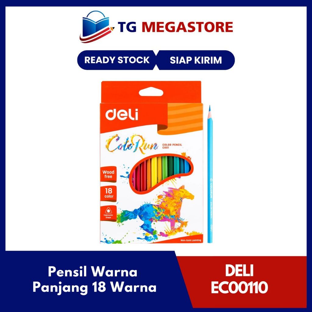 

Pensil Warna DELI Colorun 18 Warna Panjang - EC00110