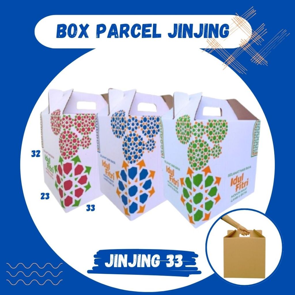 

Box Jinjing 33x23x32 Gable Box Kardus Packing Eid Mubarok Idul fitri Bingkisan lebaran/Parcel/Lebaran/idul Fitri/Paket/sembako