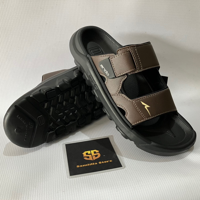 ANDO Humble Brown Sandal Slide Premium Pria Slop Awet Tahan Lama Terbaru