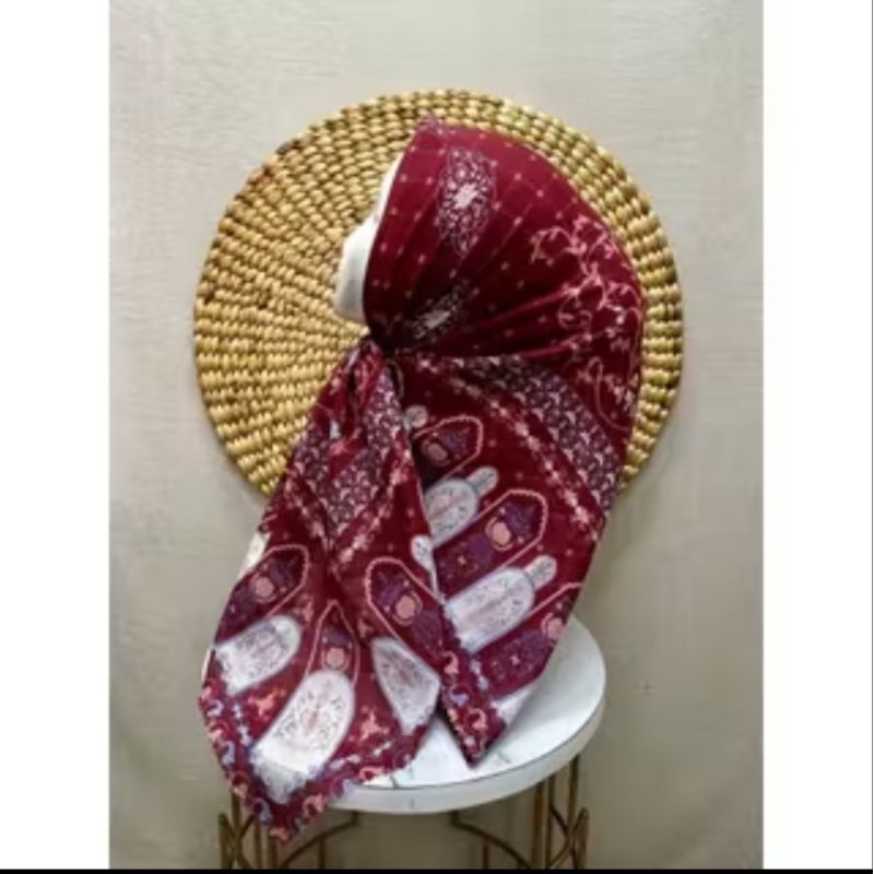 hijab voal motif segi empat / kerudung voal motif segi empat jilbab voal segi empat