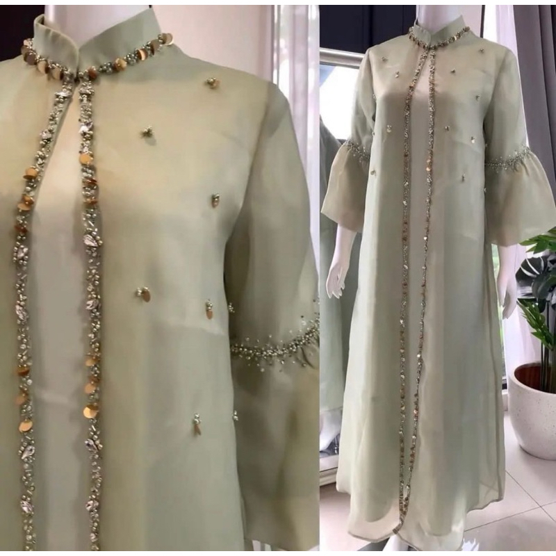 DANILA DRESS ORGANZA| GAMIS WANITA KEKINIAN | COUPLE LEBARAN | GAMIS LEBARAN