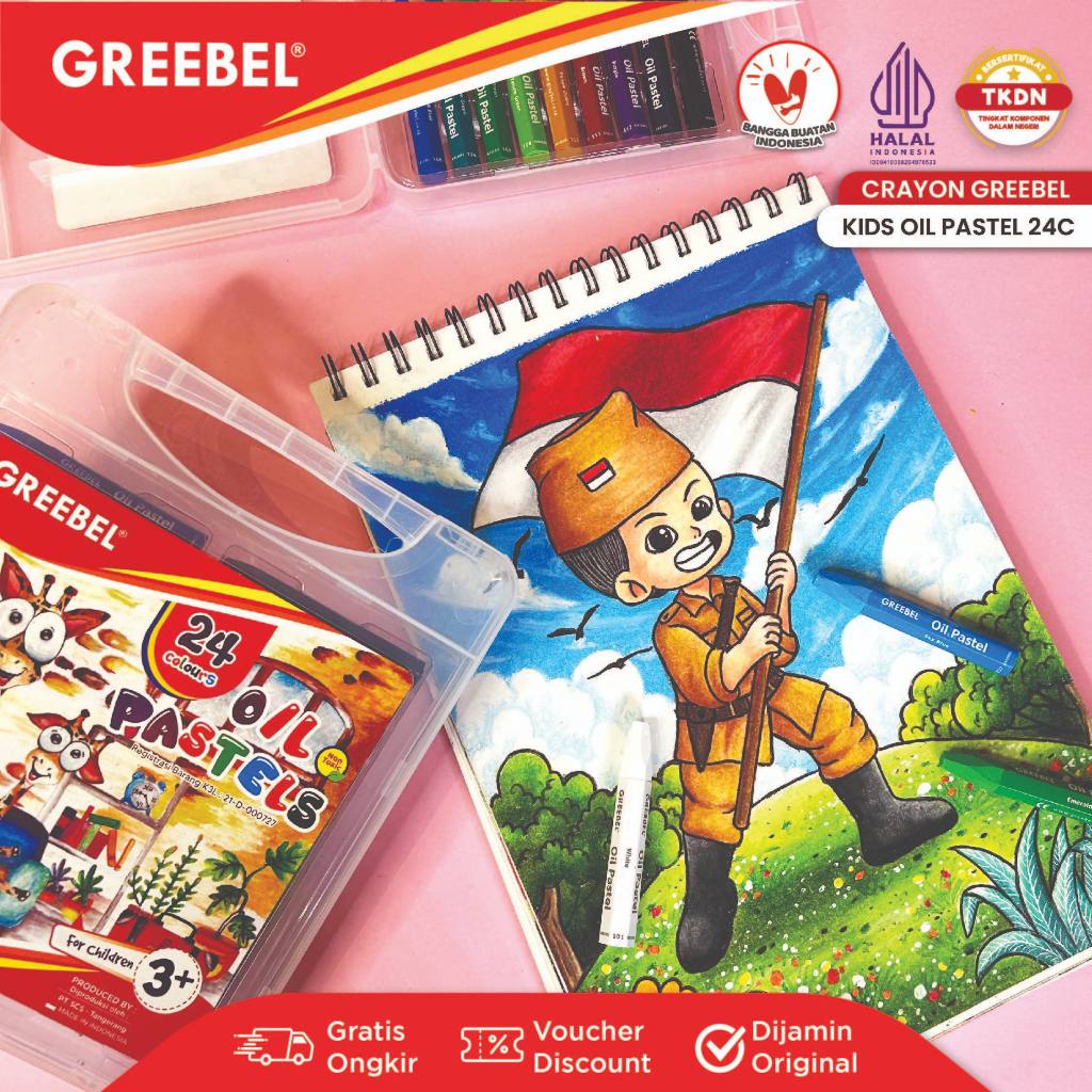 

RB GREEBEL Crayon Krayon 24 Warna / Kids Oil Pastel 24 Warna