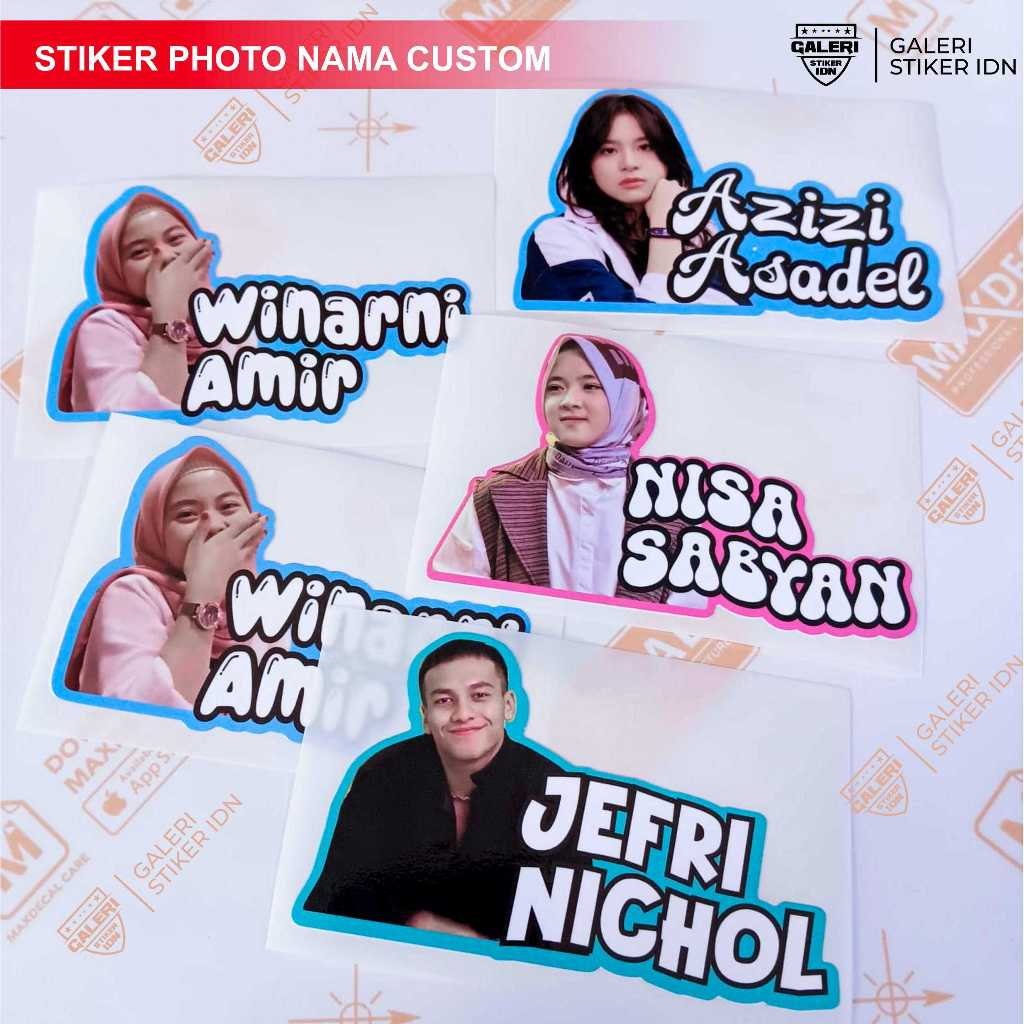 Stiker nama dan foto stiker foto nama custom anti air