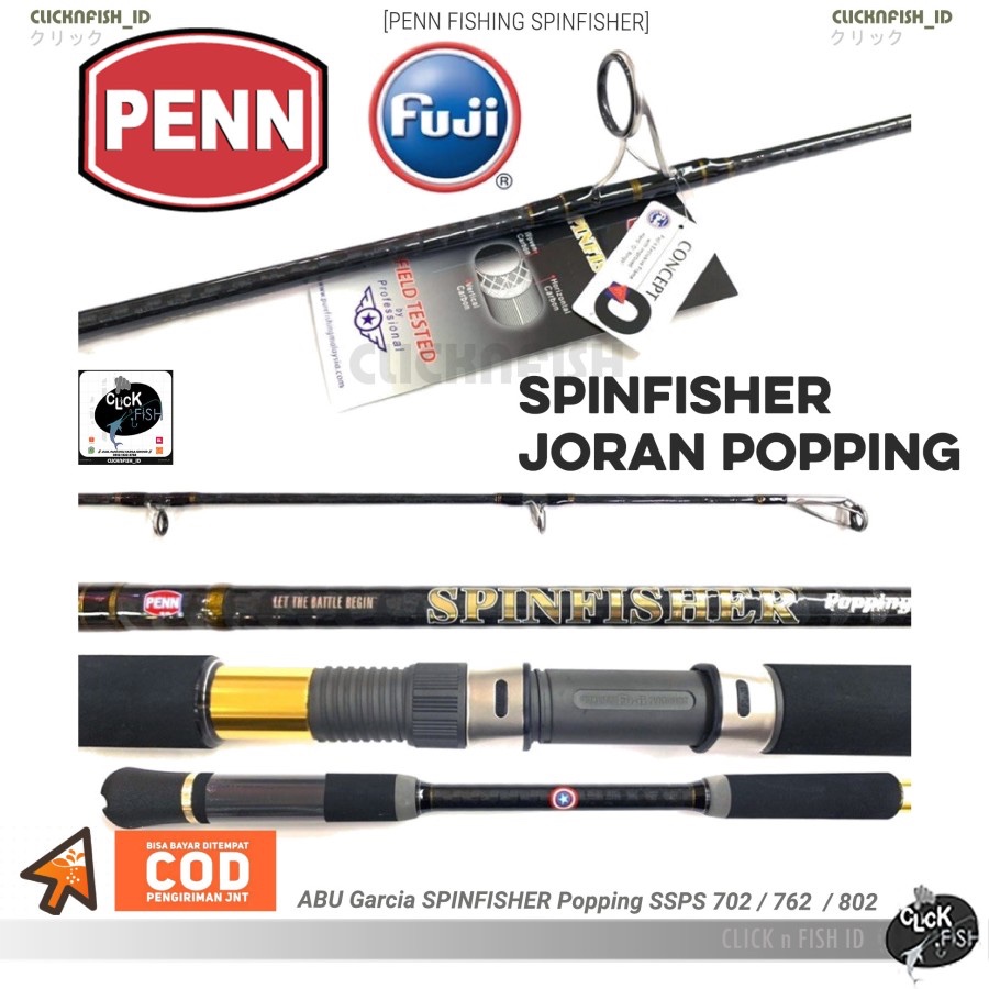 PENN SPINFISHER POPPING Spinning Rod 702 762 802 | Joran Pancing Popping FUJI Guide Saltwater SSPS
