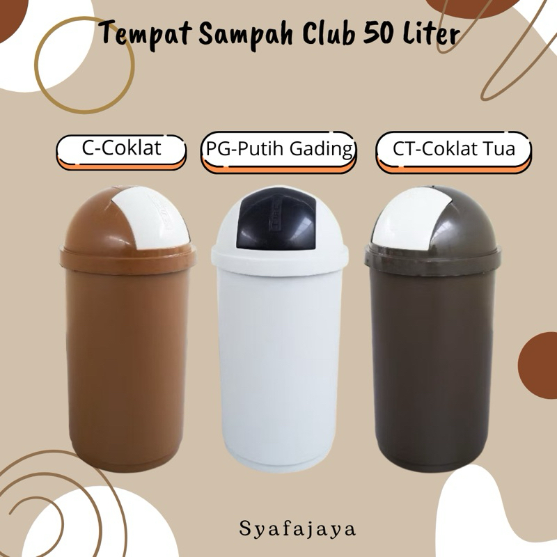 Dustbin 50 Liter DB-3001 - Tong Sampah Plastik - Tempat Sampah Plastik - Tong Sampah Tutup Ayun -