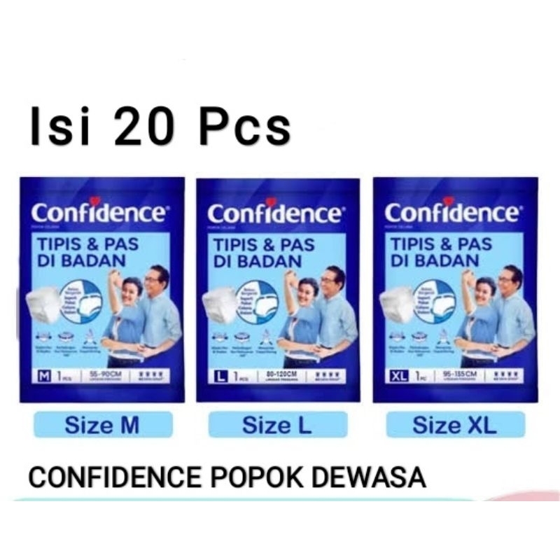 Confidence popok dewasa M/L/XL isi 20pcs -confidence pants popok dewasa