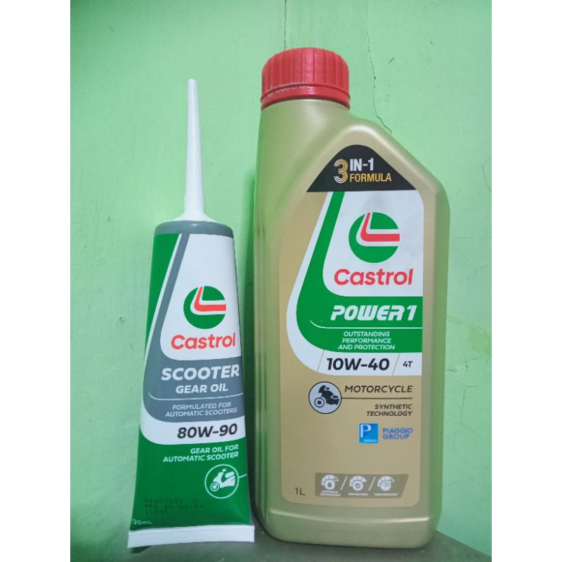 PAKET OLI Mesin CASTROL Original Matic 10W-40 1 Liter & OLI GARDAN CASTROL