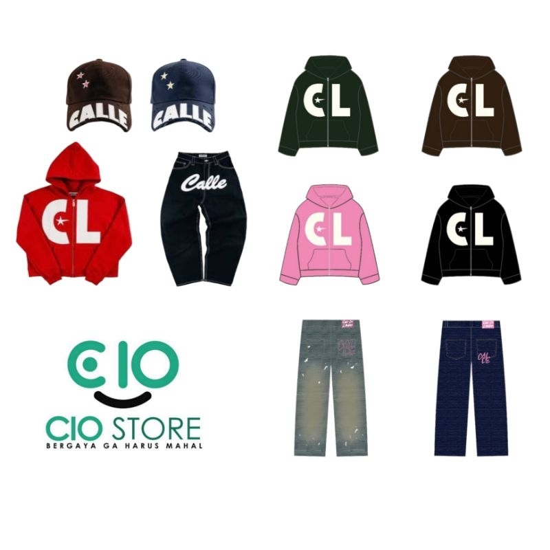 Calle de larache Zip Hoodie Pink / Black / Drak Green / Cofee Zip up Original invoice v2 (CDL) / Kni