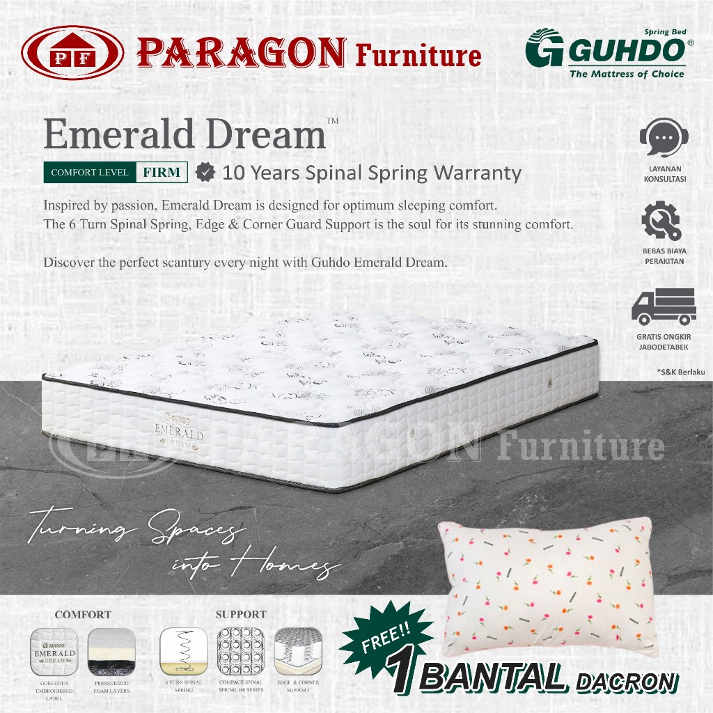 Kasur Emerald 120x200x26 - Spring bed Guhdo