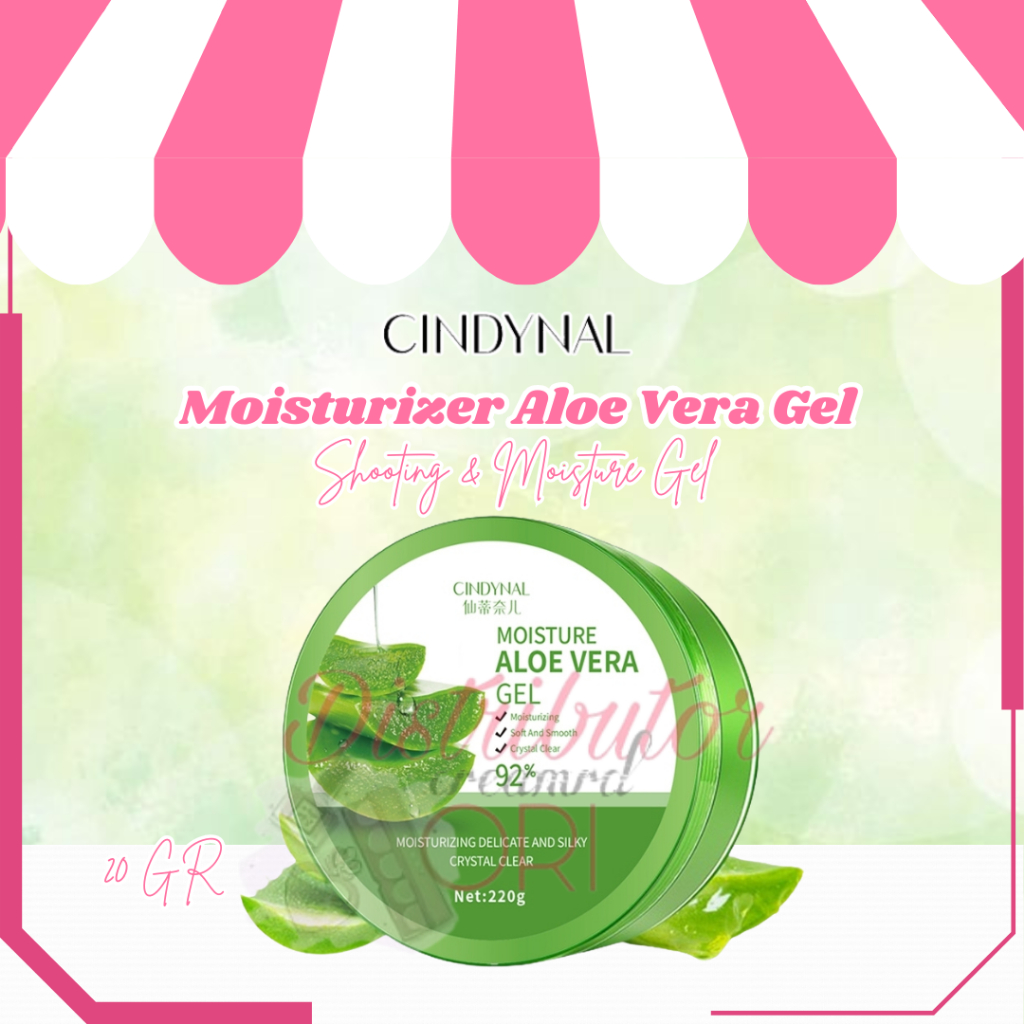 CINDYNAL Moisturizer Aloe Vera Gel 220 ml - Pelembab Wajah Murni Natural Masker Lidah Buaya