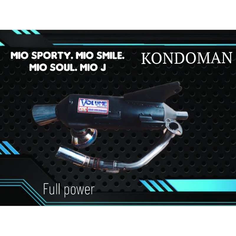 KNALPOT KONDOMAN NEW TABUNG MIO SPORTY MIO SMILE  MIO SOUL MIO J//CORONG PANJANG TITAN (VOLUMERACING