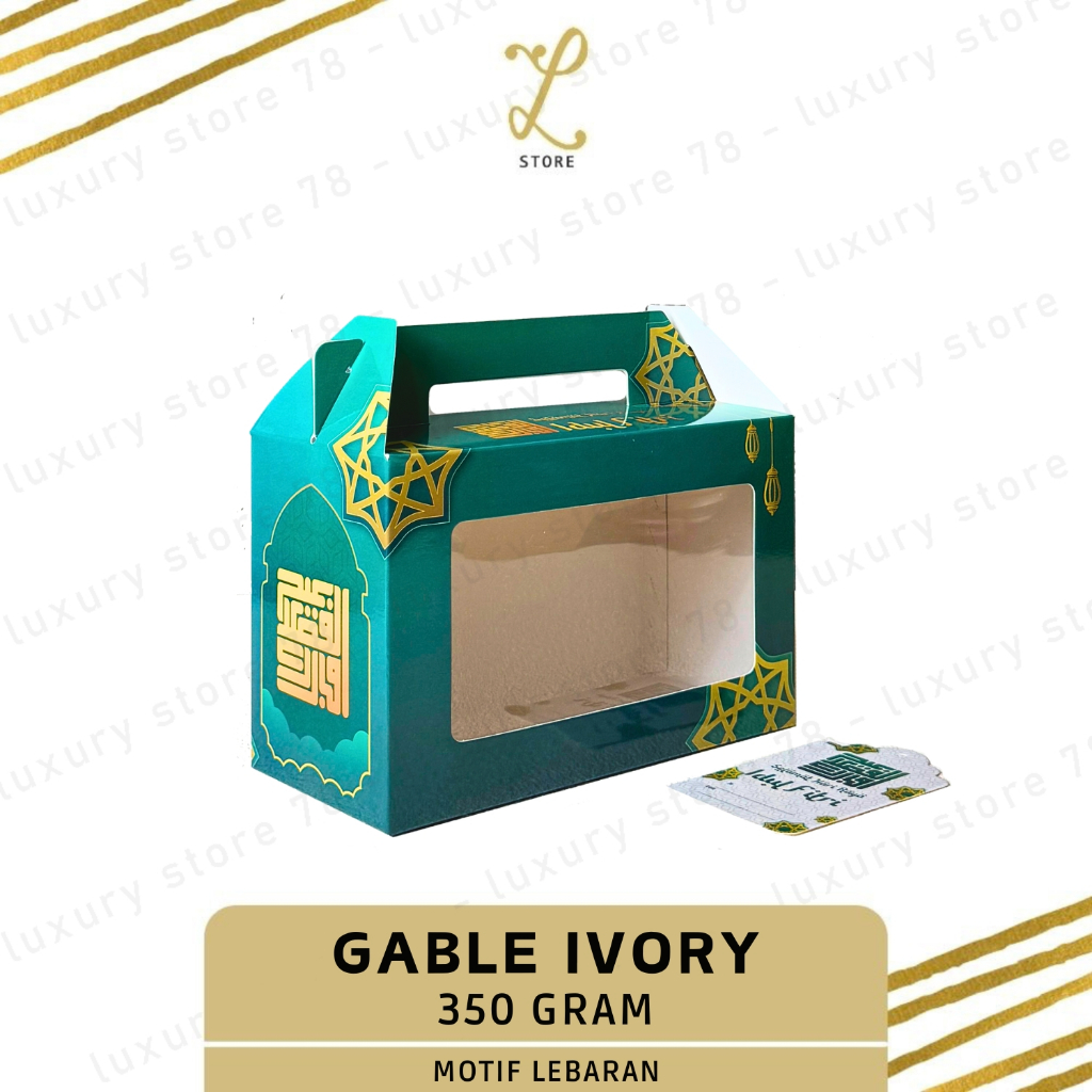 

[12.5X9X12 CM] (10 pcs) DUS GABLE LEBARAN IVORY 2 TOPLES TABUNG 600ML | Dus Handle Lebaran - Box Gable Idul Fitri