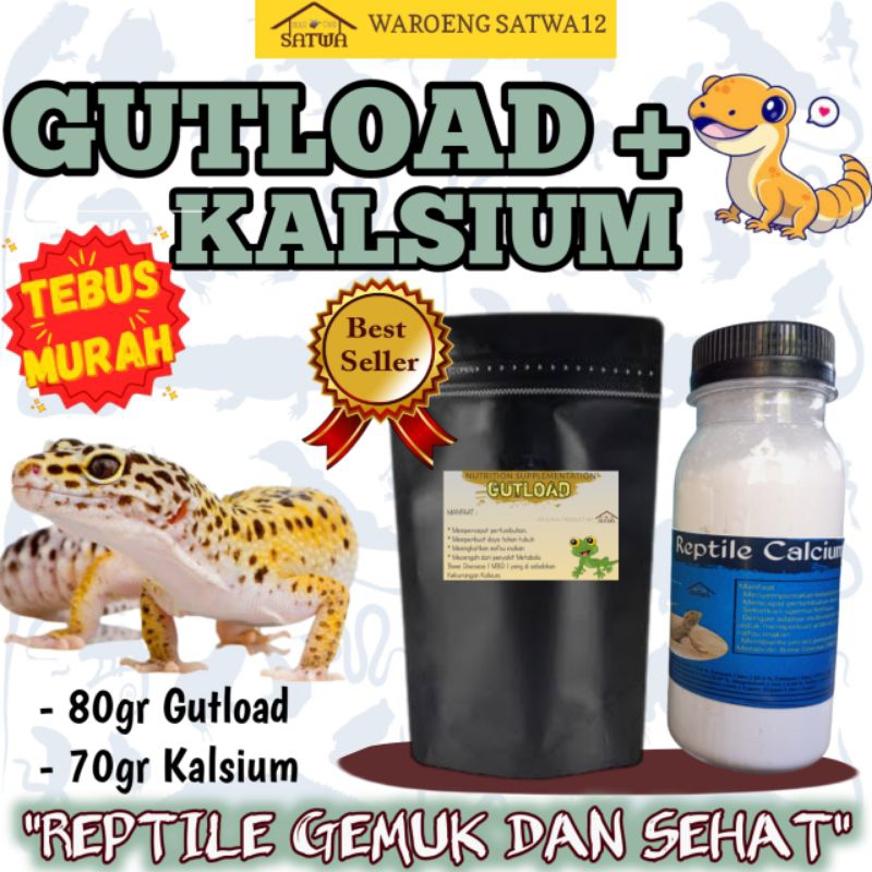 [TEBUS MURAH] Paket gutload dan kalsium reptil vitamin leopard gecko baby salva pacman bearded drago