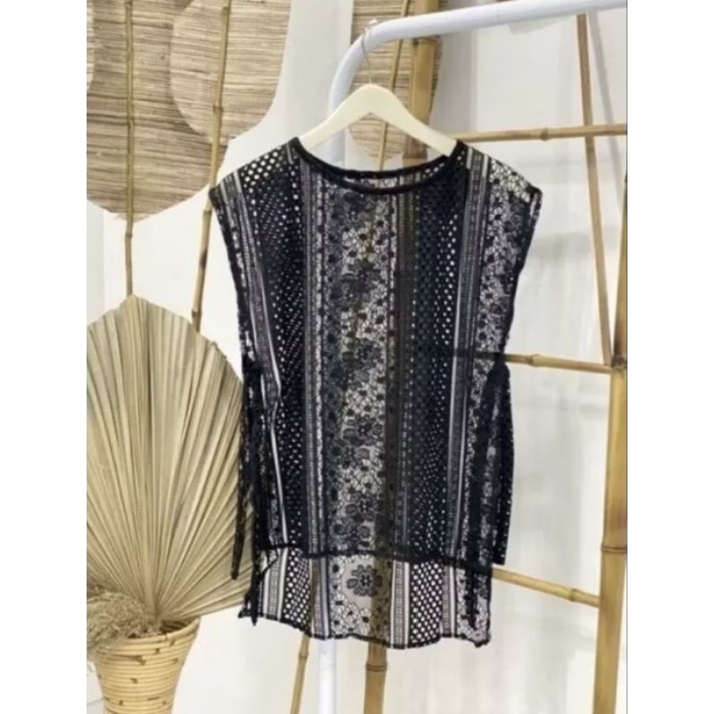 BEST SELLER VEST BRUKAT JUMBO LD 130 OUTER WANITA PREMIUM VEST BRUKAT TALI SAMPING ROMPI BRUKAT