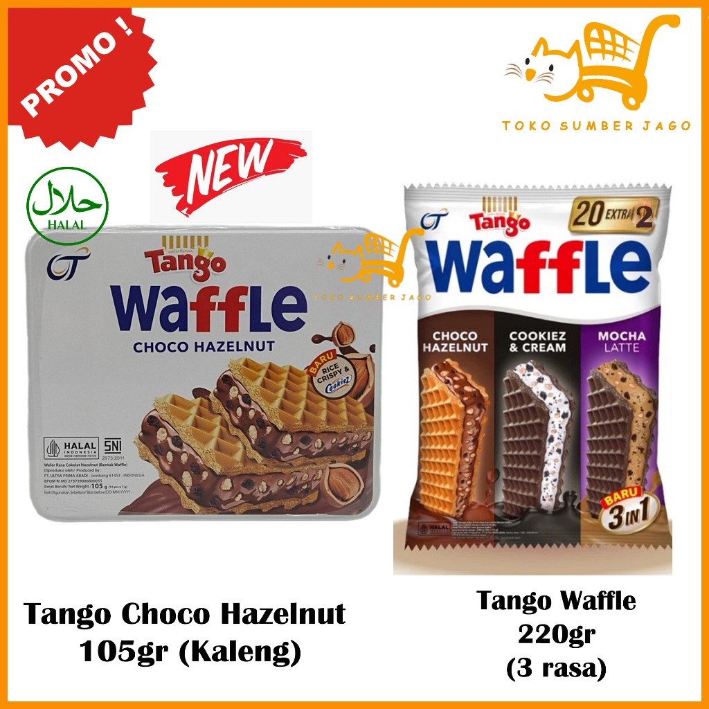 

Tango WAFFLE choco hazelnut Assorted BAG 220gr / 105gr Kaleng