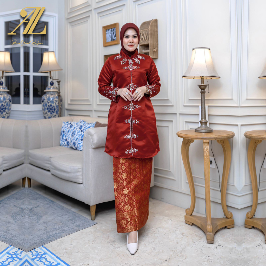 Azna Store Kebaya Kurung Payet Manual / Kebaya Kurung Melayu Rok Songket Selendang / Kebaya Pesta / 