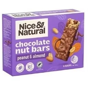 

NICE & NATURAL CHOCOLATE NUT BARS PEANUT & ALMOND 180 G (6 BARS)