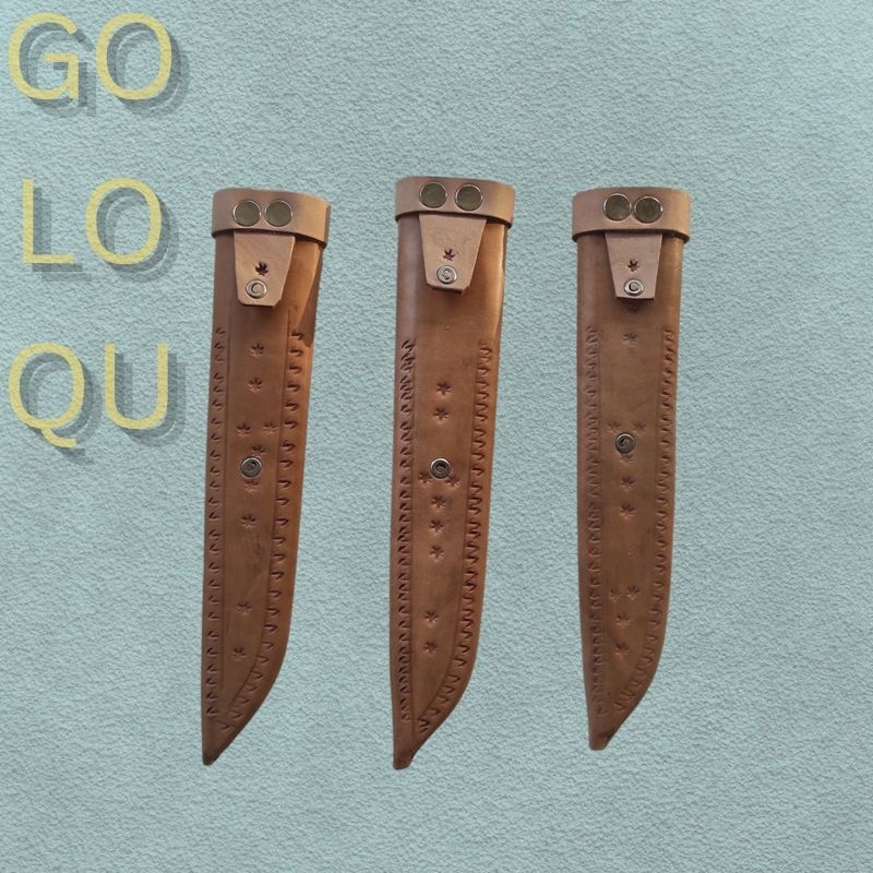 sarung pisau kulit sapi panjang 22,cm siap pakai