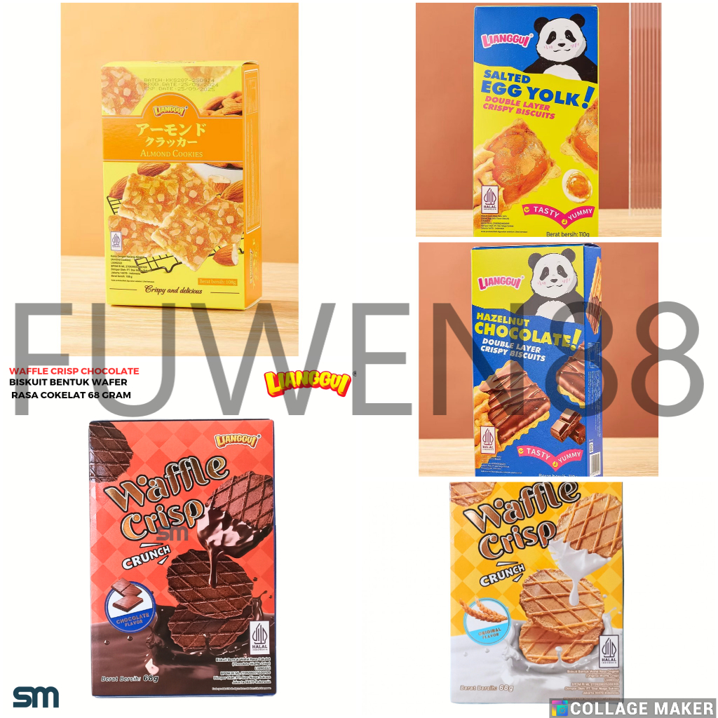 

Lianggui Waffle Crisp Crunch / Almond Cookies / Chocolate Sandwich / Salted Egg Sandwich Biscuits