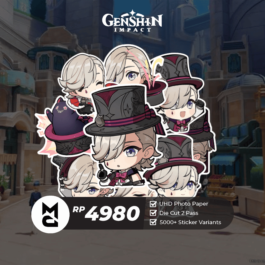 

Sticker Genshin Impact Lyney Sticker Anime Aesthetic Lucu Sticker Helm Laptop Motor Hp