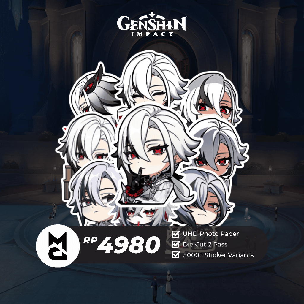 

Sticker Genshin Impact Arlecchino Sticker Anime Aesthetic Lucu Sticker Helm Laptop Motor Hp