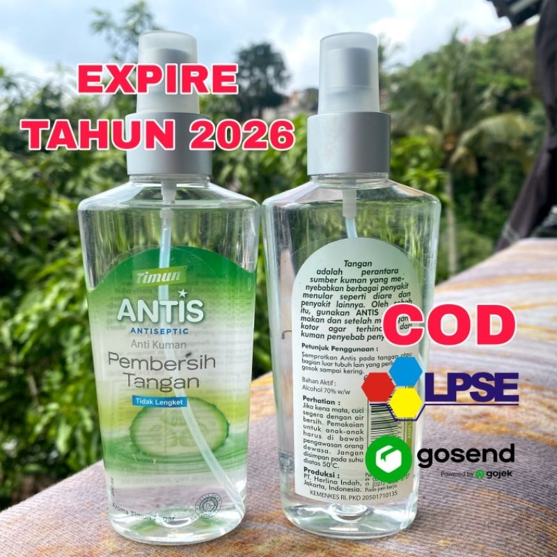 TANPA TUTUP Antis 200ml hand sanitizer spray