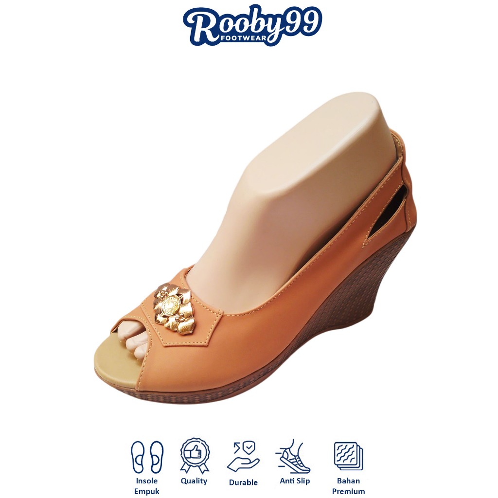 Sepatu Wanita High Heels Sendal Wedges Hak Tinggi 7cm Cewek Kesya 111