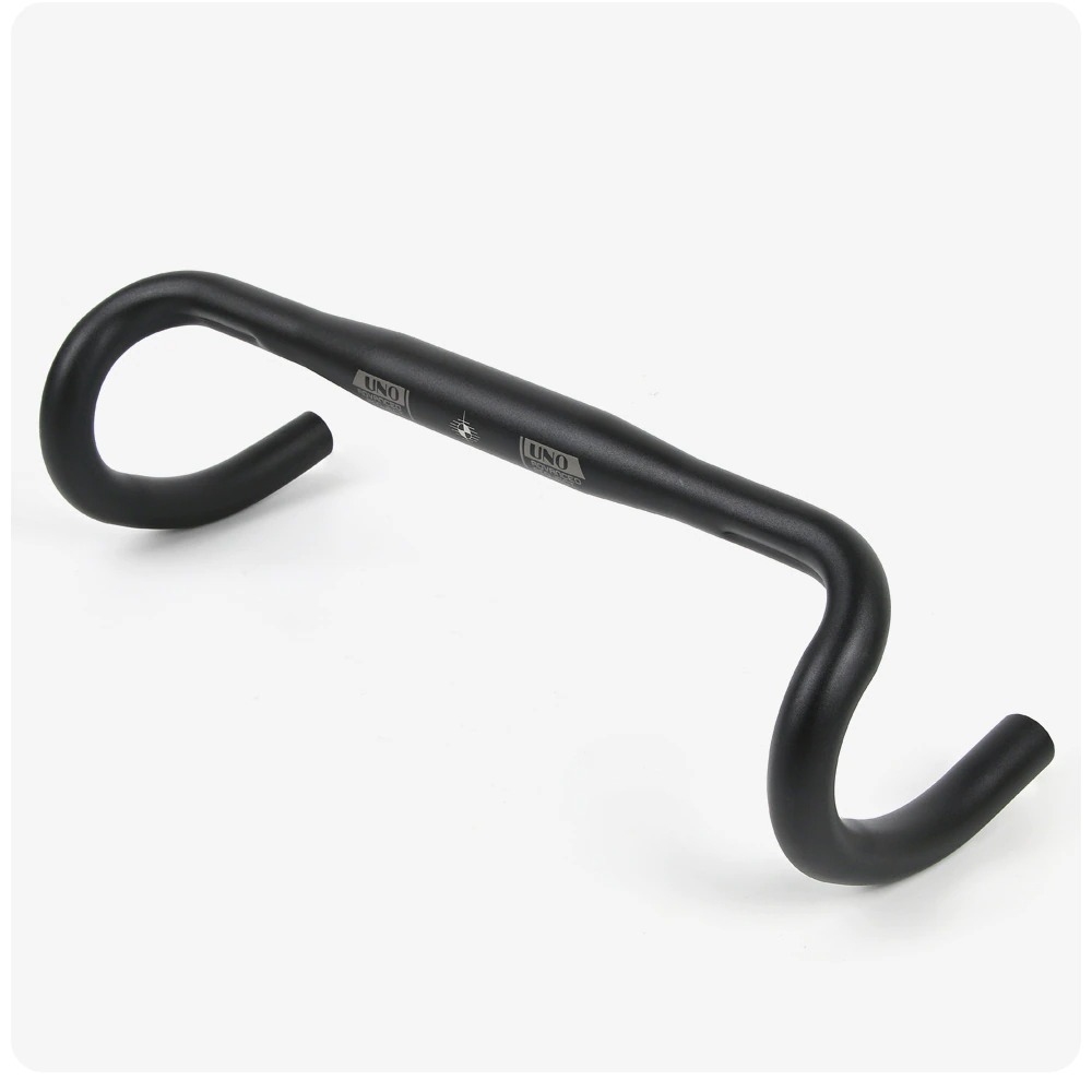 DROP BAR SEPEDA BALAP UNO LEBAR 38 CM HITAM ALLOY