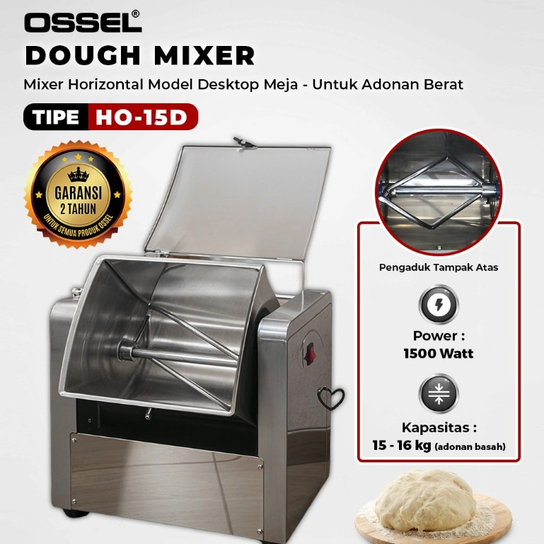 OSSEL Dough Mixer Horizontal Mixer Adonan Mie Pangsit 15 Kg HO-15D OSSEL