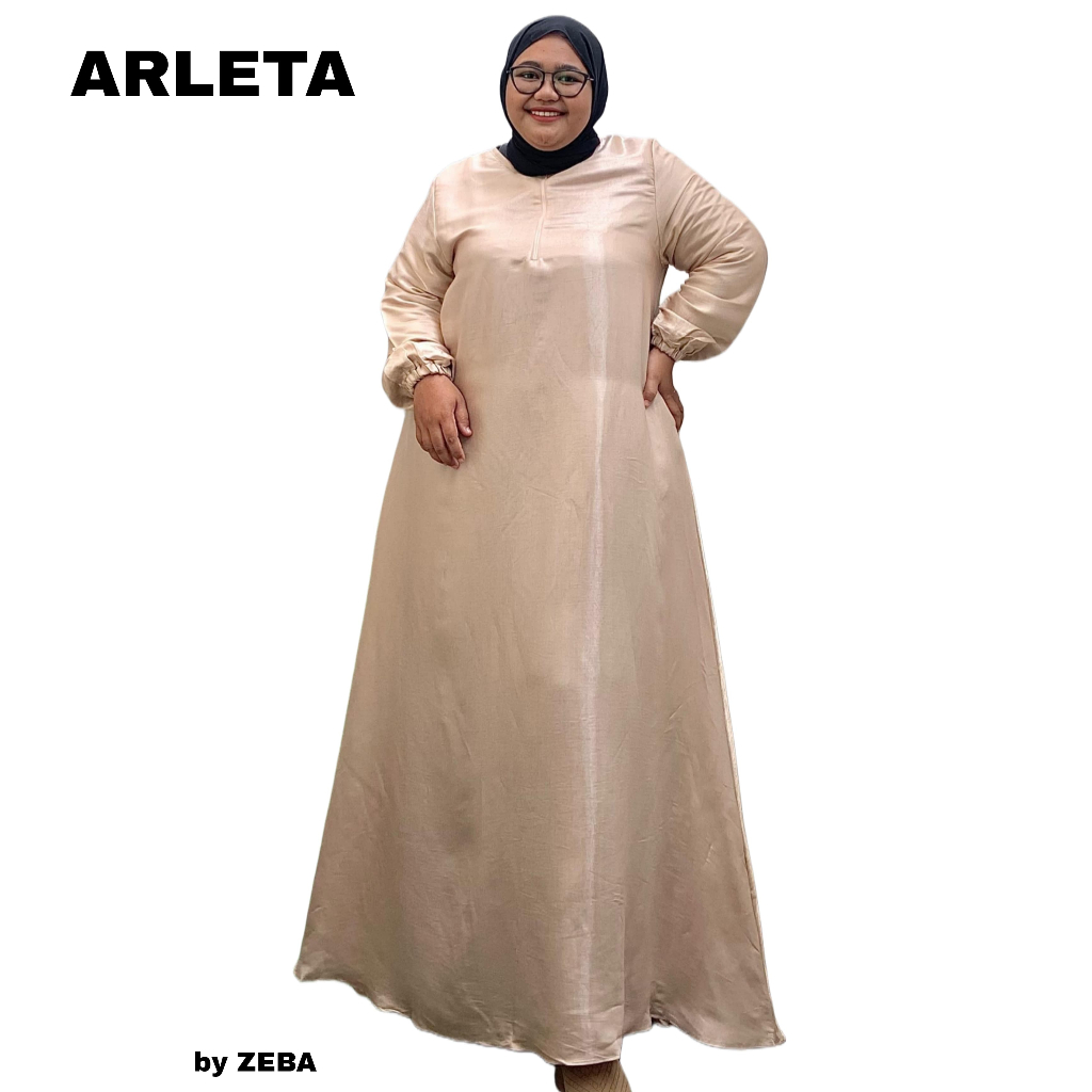 Zeba | Arleta Gamis Pesta Jumbo Mewah Pakai Furing Adem LD 120 LD130 LD140 Maxi Dress Kondangan