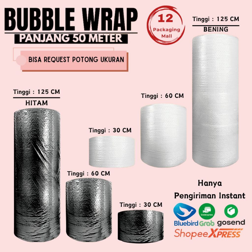 

Bubble Wrap 125cm x 50m 3kg 2,4Kg / Plastik Packing Bubblewrap Online Shop Termurah