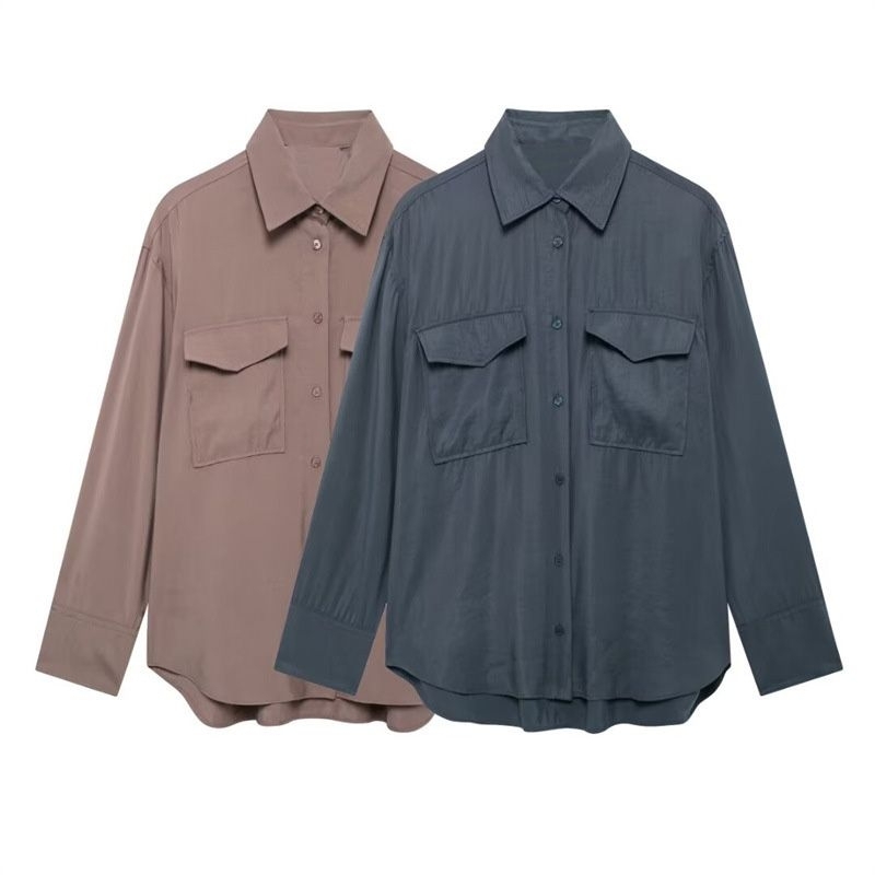 Bhusana Castle 76583 basic casual long sleeve blouse / blouse wanita