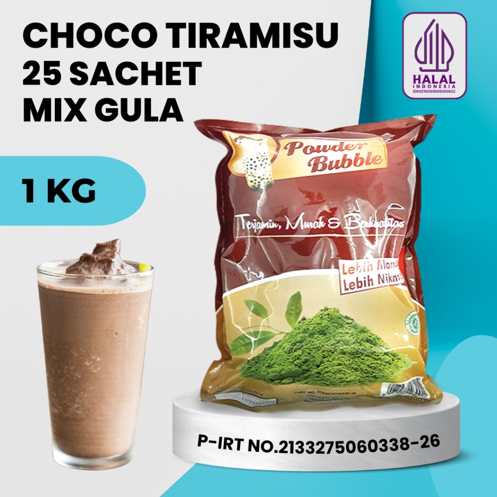 

Powder CHOCO TIRAMISU 1 KG - Bubuk Minuman Rasa Cokelat - Bubuk Instan Coklat ( Mix Creamer + Gula )