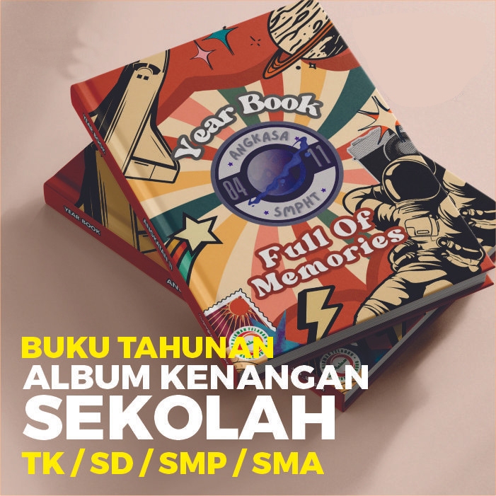 Cetak Buku Tahunan Sekolah Print Buku Kenangan Cetak Year book Custom - A4 21 X 29,7cm, Hardcover