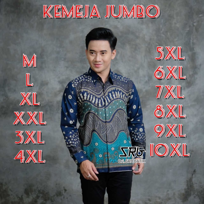 Kemeja Batik Pria Lengan Panjang Batik Pria Big Size JUMBO Batik Pria