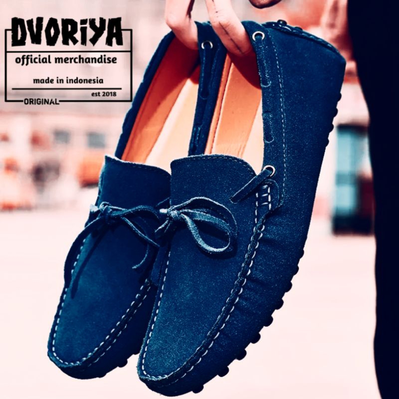 sepatu moccasins suede pantopel pansus santai loafers formal