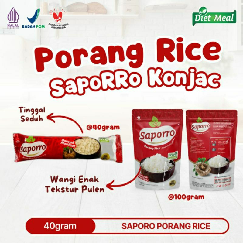 

Beras PORANG shirataki SAPORRO seduh sacet 40 gram