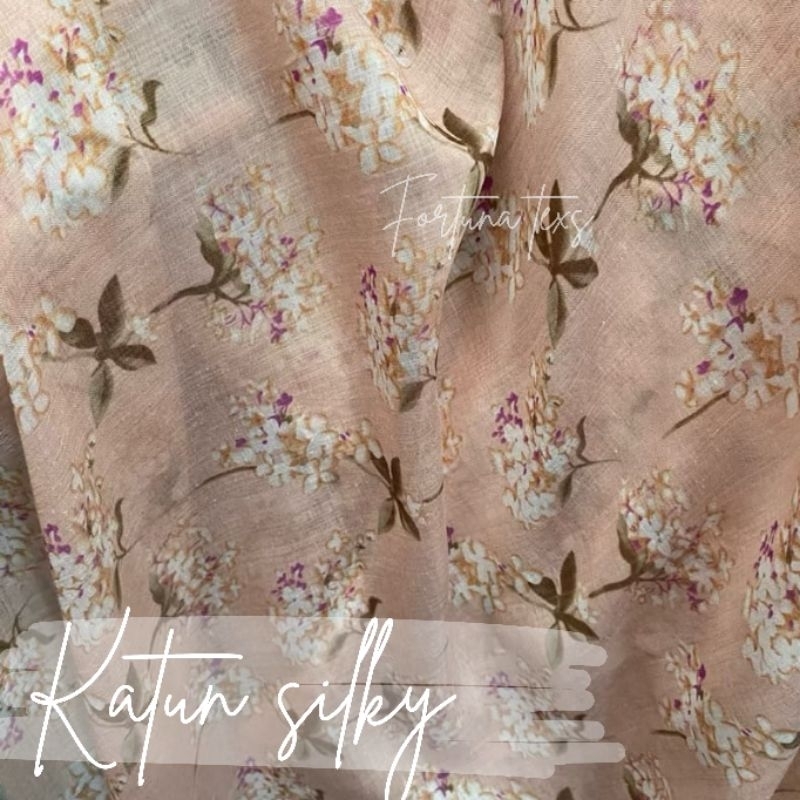 kain katun silky motif bunga / kain katun motif bunga
