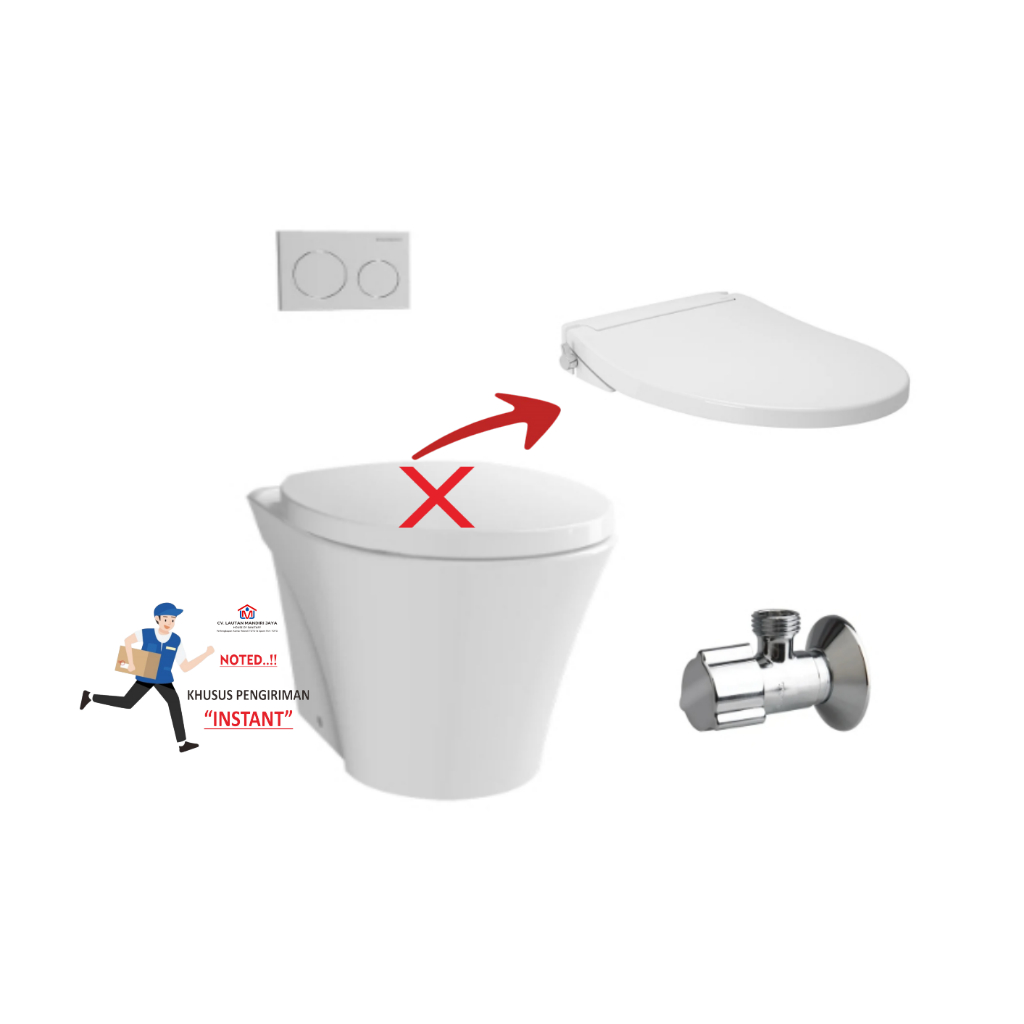 KURIR INSTANT Kloset Duduk TOTO CW824NPJ dengan Eco Washer TCW07SV2 komplit set