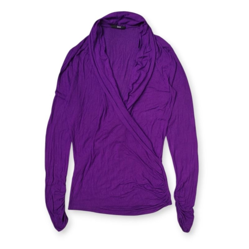 Hugo Boss Purple Slim-fit Wrap Long Sleeve
