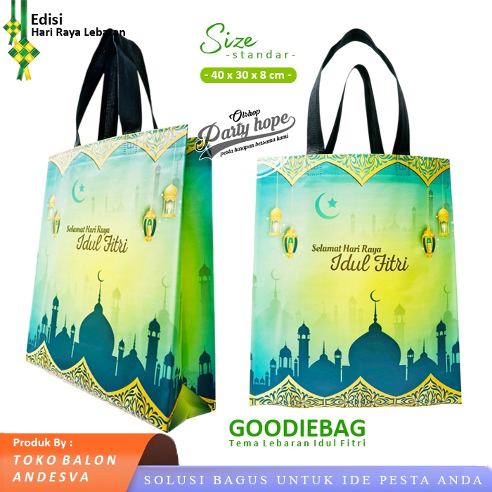 

Tas souvenir idul fitri laminasi elegant / Goodie bag kantong Idul Fitri Lebaran Ramadhan standar