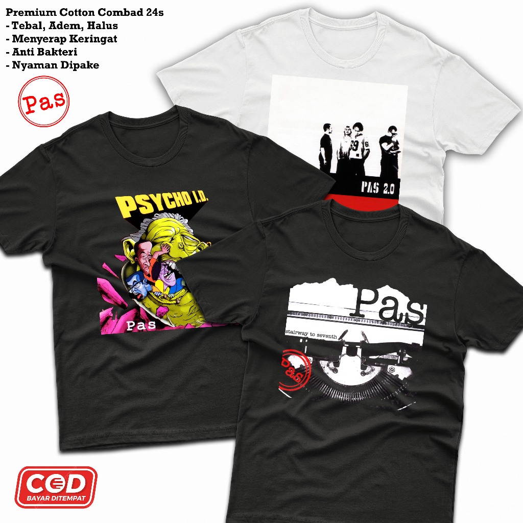 Kaos Pas Band Premium Tshirt Pas Band kaos band vintage kaos musik | T-Shirt Pas Band Cotton Combed 