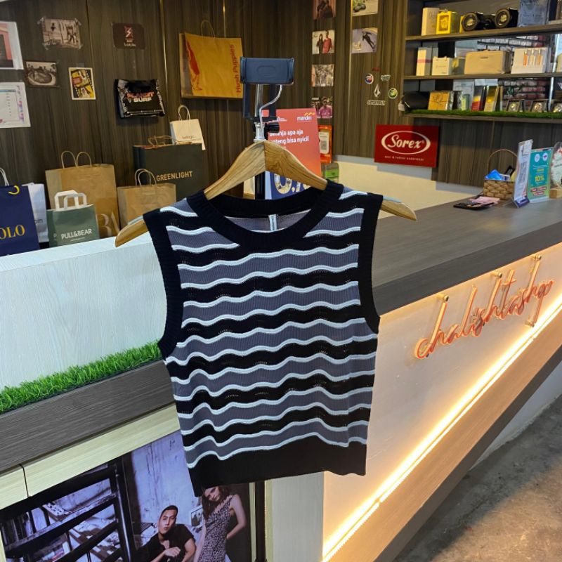 Colorbox Sweater knit Wanita - Hitam Garis