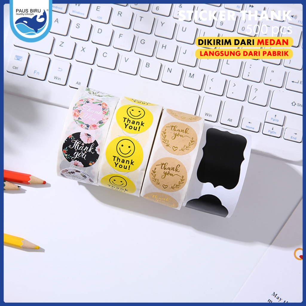 

Paus Biru Medan - Stiker Thank You Isi 500 lembar | Stiker Kertas Dilapisi