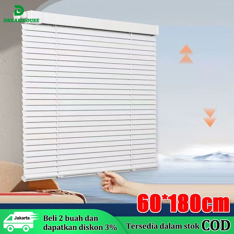 Tirai Jendela PVC Tirai Gulung Gorden Jendela Venetian Blind 60x180 Cm