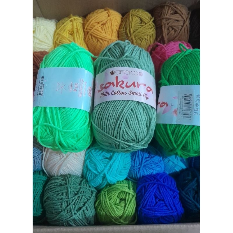 Sakura milk cotton 4 ply / benang rajut 4 ply/ katun susu/ benang rajut katun susu 4 ply/ benang raj