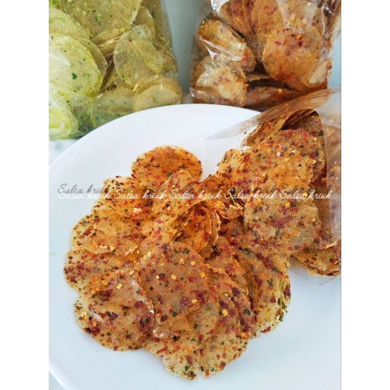 

Keripik Kaca Pedas Gurih Daun Jeruk Original dan Extra Pedas Gurih Daun Jeruk 250gram